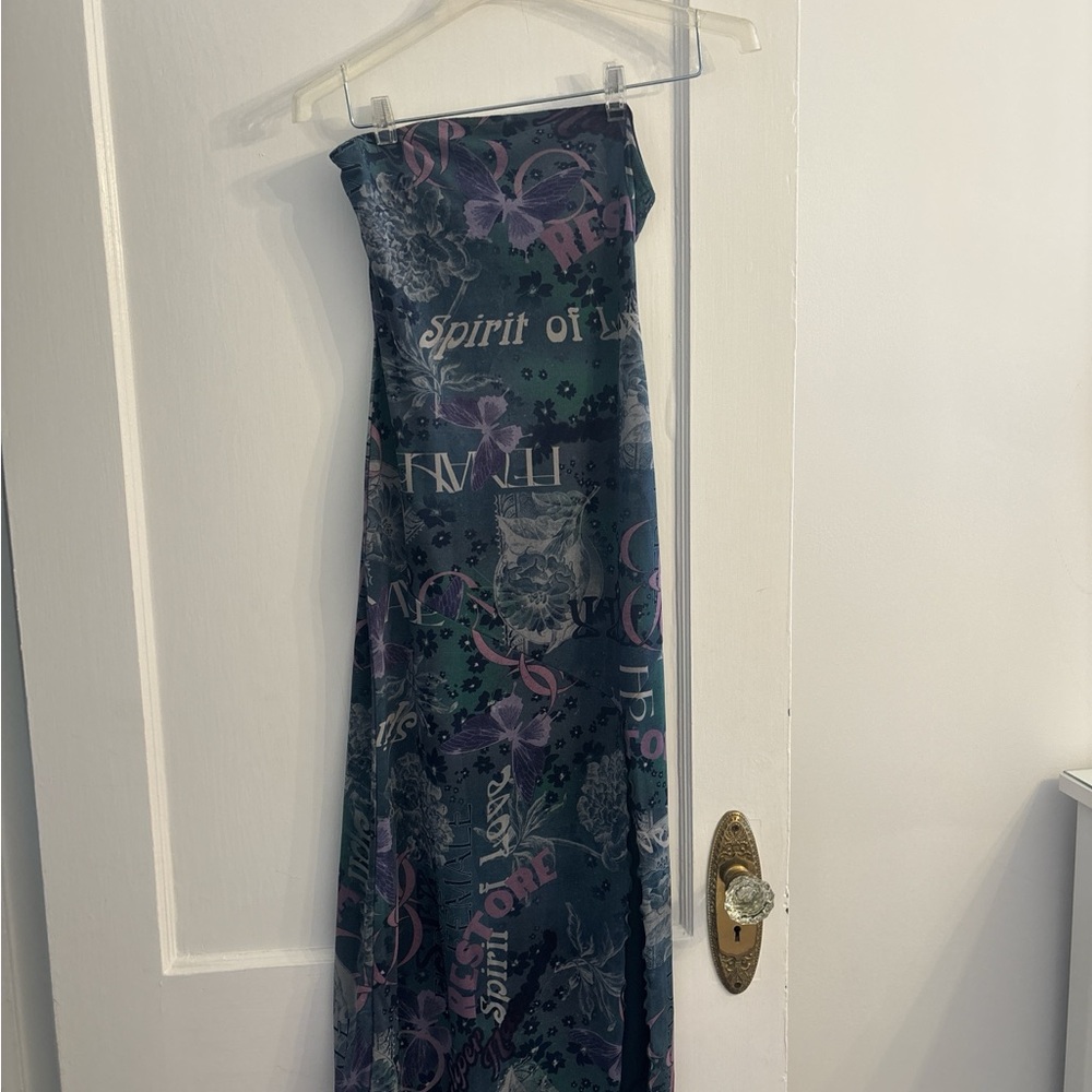 Urban Outfitters Strapless Blue and Purple Dress - Picture 3 of 3